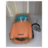 Vintage Barbies and Ken Doll with 1962 Austin Healey Sports Car