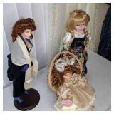 Lot of 3 Beautifully Maintained Porcelain Dolls