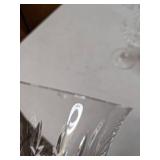 Lot of 7 Etched Glass Wine Flutes