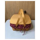 Handwoven Longaberger Picnic Basket with Insert