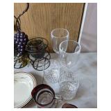 Lot of Glassware, Cake Stand, Vases and Coasters