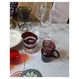 Lot of Glassware, Cake Stand, Vases and Coasters
