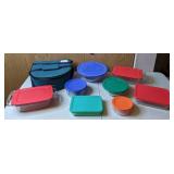 Lot of 9 Glass Food Storage Dishes with Lids-Various Sizes