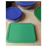 Lot of 9 Glass Food Storage Dishes with Lids-Various Sizes