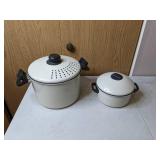 Large and Small Stock Pots Straining Lids