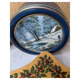 Set of (3) Winter Scene Tins, Longaberger Christmas Star Basket