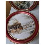 Set of (3) Winter Scene Tins, Longaberger Christmas Star Basket