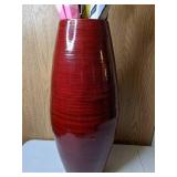 Lot of 3 Large Umbrellas in Tall Red Vase