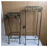Lot of 2 Copper Colored Plant Stands
