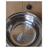 Stainless Steel 3-Piece Cookware Set: Stockpot, Pasta Insert & Glass Lid.