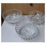 Lot of 3 Glass Serving Bowls