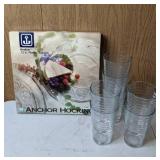 Avalon 12" Glass Platter and Set of Glasses
