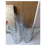Avalon 12" Glass Platter and Set of Glasses