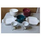 Serving Ware Lot: Bowls, Casseroles, and More