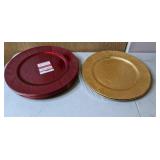 Gorgeous Set of 10 Red and Gold Holiday Chargers