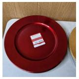 Gorgeous Set of 10 Red and Gold Holiday Chargers