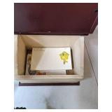 Decorative Lot - "Faith" Plate, Wooden Recipe Box, "Serenity" Plaque, Rooster Figurine