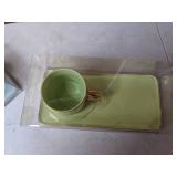 Set of (2) Teacups and Matching Trays