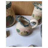 Lot of 9 Pieces of Ceramic Pottery - Cookie Jar, Pitchers, Spoon Rest, and more!