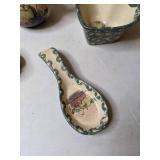 Lot of 9 Pieces of Ceramic Pottery - Cookie Jar, Pitchers, Spoon Rest, and more!
