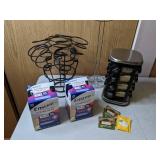 Spices and Sips Lot - Ensure Nutrition Shakes, Tea, Spice Rack, Small Mug Rack, Wine Bottle Rack