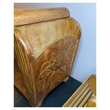 Collection of 2 Vintage Wood Furniture Pieces: Side Table with Magazine Racks & Basket
