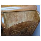 Collection of 2 Vintage Wood Furniture Pieces: Side Table with Magazine Racks & Basket