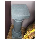 Lot of 2 Large Vases with Dried Floral Arrangements and One Pedestal