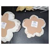 Collection fo 5 Home/Wall Decor Items: Gold Wall Hanging, Wreath & Flower Accents