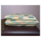 Lot of 7 Pillows, Seat Cushions ands Storage Bench Seat