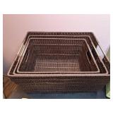 Collection of 6 Baskets, 1 Back Scratcher & 1 Faux Book Storage Box