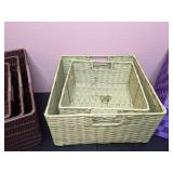 Collection of 6 Baskets, 1 Back Scratcher & 1 Faux Book Storage Box