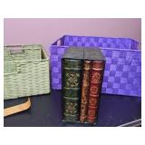 Collection of 6 Baskets, 1 Back Scratcher & 1 Faux Book Storage Box