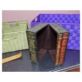 Collection of 6 Baskets, 1 Back Scratcher & 1 Faux Book Storage Box