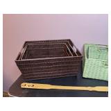 Collection of 6 Baskets, 1 Back Scratcher & 1 Faux Book Storage Box