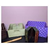 Collection of 6 Baskets, 1 Back Scratcher & 1 Faux Book Storage Box