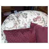 Upholstered Floral Side Chair with 3 Matching Throw Pillows