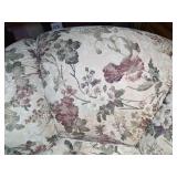 Upholstered Floral Side Chair with 3 Matching Throw Pillows