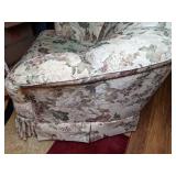 Upholstered Floral Side Chair with 3 Matching Throw Pillows
