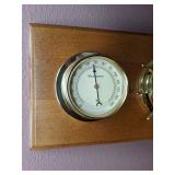 Group of 3 Decor Items: Traditional Weather Station Wall Hanging, Decorative Vase & Silver Footed Platter