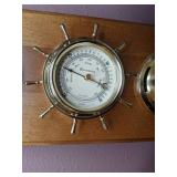 Group of 3 Decor Items: Traditional Weather Station Wall Hanging, Decorative Vase & Silver Footed Platter
