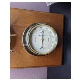 Group of 3 Decor Items: Traditional Weather Station Wall Hanging, Decorative Vase & Silver Footed Platter