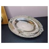 Group of 3 Decor Items: Traditional Weather Station Wall Hanging, Decorative Vase & Silver Footed Platter