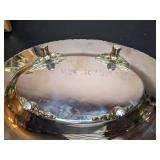 Group of 3 Decor Items: Traditional Weather Station Wall Hanging, Decorative Vase & Silver Footed Platter