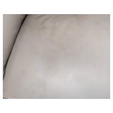 Cream Colored Adjustable Reclining Sofa with USB Chargers & Floor Pillows