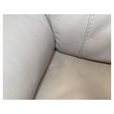 Cream Colored Adjustable Reclining Sofa with USB Chargers & Floor Pillows