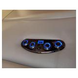 Cream Colored Adjustable Reclining Sofa with USB Chargers & Floor Pillows