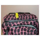 Lot of Two Pink and Black, Animal Print, Rolling Suitcases