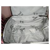 Lot of Two Pink and Black, Animal Print, Rolling Suitcases