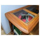 Elegant Wood and Glass Sofa/Entry Table
